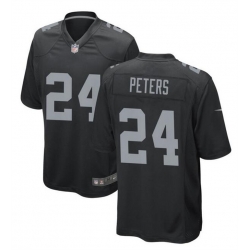Men Las Vegas Raiders 24 Marcus Peters Black Stitched Football Game Jersey