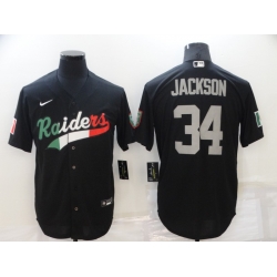 Men Las Vegas Raiders 34 Bo Jackson Black Mexico Stitched Jersey