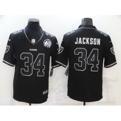 Men Las Vegas Raiders 34 Bo Jackson Black Shadow Vapor Limited Stitched Jersey