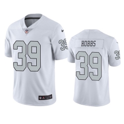 Men Las Vegas Raiders 39 Nate Hobbs White Color Rush Limited White Jersey