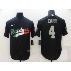 Men Las Vegas Raiders 4 Derek Carr Black Mexico Stitched Jersey