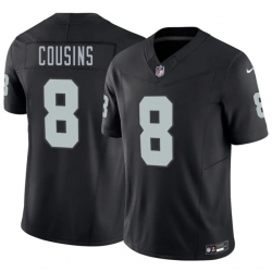 Men Las Vegas Raiders  8 Kirk Cousins Black 2026 F U S E  Vapor Untouchable Limited Stitched Football Jersey