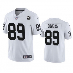 Men Las Vegas Raiders 89 Brock Bowers White 2024 65th Anniversary Patch Vapor Stitched Football Jersey