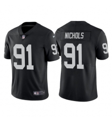 Men Las Vegas Raiders 91 Bilal Nichols Black Vapor Limited Stitched Jersey