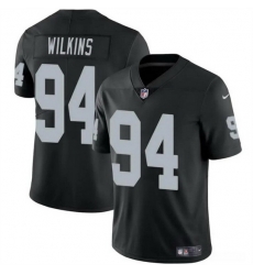 Men Las Vegas Raiders 94 Christian Wilkins Black Vapor Stitched Football Jersey