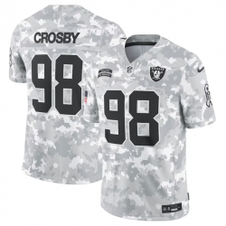 Men Las Vegas Raiders 98 Maxx Crosby 2024 Arctic Camo Salute To Service Limited Stitched Football Jersey