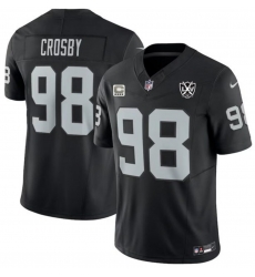 Men Las Vegas Raiders 98 Maxx Crosby Black F U S E LXV C patch Stitched Football Jersey