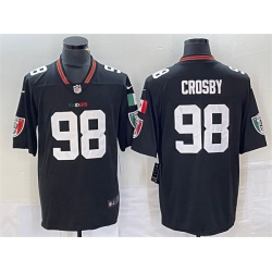 Men Las Vegas Raiders 98 Maxx Crosby Black Mexico Vapor Limited Stitched Football Jersey