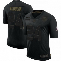 Men Las Vegas Raiders Charles Woodson 2020 Black Salute To Service Limited Jersey