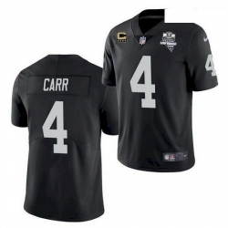 Men Oakland Las Vegas Raiders 4 Derek Carr 2020 Inaugural Season Black C Patch Jersey