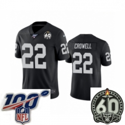 Men Oakland Raiders #22 Isaiah Crowell Black 60th Anniversary Vapor Untouchable Limited Player 100th Season Football Jersey