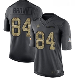 Mens Antonio Brown Limited Black Jersey Oakland Raiders Football 84 Jersey 2016 Salute to Service Jersey