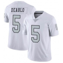 Men's Las Vegas Raiders #5 Divine Deablo White Color Rush Stitched Jersey