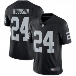 Mens Nike Oakland Raiders 24 Charles Woodson Black Team Color Vapor Untouchable Limited Player NFL Jersey