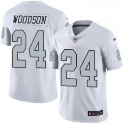 Mens Nike Oakland Raiders 24 Charles Woodson Limited White Rush Vapor Untouchable NFL Jersey