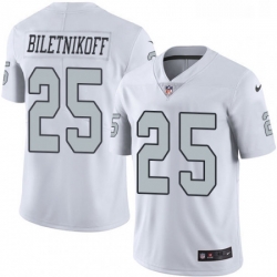 Mens Nike Oakland Raiders 25 Fred Biletnikoff Limited White Rush Vapor Untouchable NFL Jersey