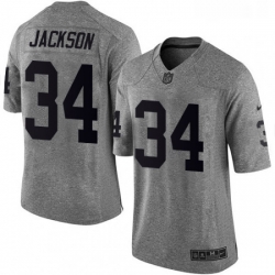 Mens Nike Oakland Raiders 34 Bo Jackson Limited Gray Gridiron NFL Jersey