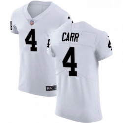 Mens Nike Oakland Raiders 4 Derek Carr White Vapor Untouchable Elite Player NFL Jersey