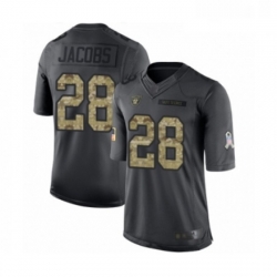 Mens Oakland Raiders 28 Josh Jacobs Limited Black 2016 Salute to Service Football Jersey