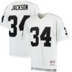 Mens Oakland Raiders Bo Jackson Mitchell 26 Ness White 1988 Replica Retired Player Jersey