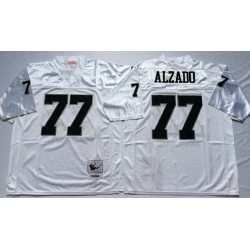 Mitchell And Ness Raiders #77 lyle alzado White Throwback Stitched NFL Jersey