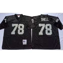 Mitchell And Ness Raiders #78 shell balck Throwback Stitched NFL Jersey