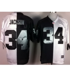 Nike Oakland Raiders 34 Bo.Jackson White Black Elite Split NFL Jersey