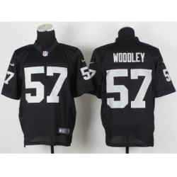 Nike Oakland Raiders 57 LaMarr Woddley Black Elite NFL Jersey