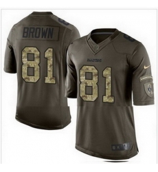 Nike Oakland Raiders #81 Tim Brown Green Mens Stitched NFL Limited Salute to Service Jersey