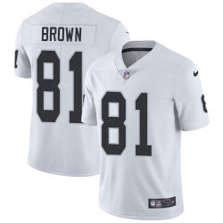 Nike Raiders #81 Tim Brown White Mens Stitched NFL Vapor Untouchable Limited Jersey