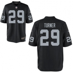 Oakland Raiders Nike Black #29 TURNER Game Jersey