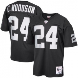 Raiders C.Woodson black throwback stitched NFL Jersey