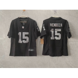 Women Las Vegas Raiders  15 Fernando Mendoza Black 2026 Draft F U S E  Vapor Stitched Jersey
