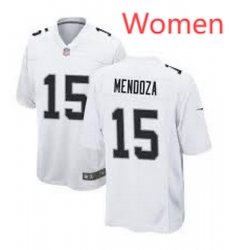 Women Las Vegas Raiders 15 Fernando Mendoza White Vapor Limited Stitched Jersey Women Las Vegas Raiders 15 Fernando Mendoza White Vapor Limited Stitched Jersey
