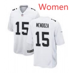 Women Las Vegas Raiders  15 Fernando Mendoza White Vapor Limited Stitched Jersey