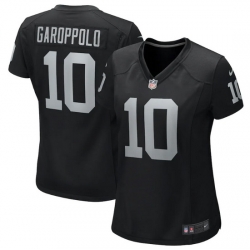 Women Las Vegas Raiders 10 Jimmy Garoppolo Black Stitched Game Jersey