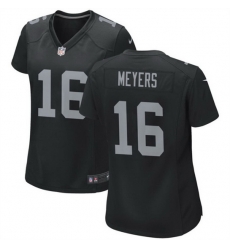 Women Las Vegas Raiders 16 Jakobi Meyers Black Stitched Jersey  Run Small