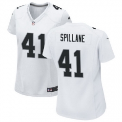 Women Las Vegas Raiders 41 Robert Spillane white 2023 Draft Vapor Limited Stitched Football Jersey
