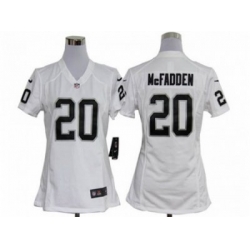 Women Nike Oakland Raiders #20 Darren McFadden White jerseys