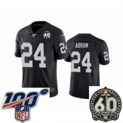 Women Oakland Raiders #24 Johnathan Abram Black 60th Anniversary Vapor Untouchable Limited Player 100th Season Football Jersey