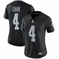 Women Raiders #4 Derek Carr Black Team Colour Vapor Limited Jersey