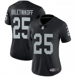 Womens Nike Oakland Raiders 25 Fred Biletnikoff Black Team Color Vapor Untouchable Limited Player NFL Jersey