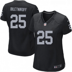 Womens Nike Oakland Raiders 25 Fred Biletnikoff Game Black Team Color NFL Jersey