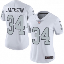 Womens Nike Oakland Raiders 34 Bo Jackson Limited White Rush Vapor Untouchable NFL Jersey