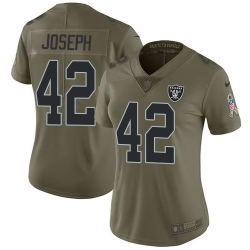 Womens Nike Raiders #42 Karl Joseph Olive  Stitched NFL Limited 2017 Salute to Service Jersey