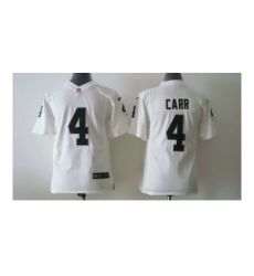 Nike Youth oakland raiders #4 carr white jerseys