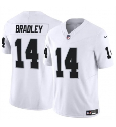 Youth Las Vegas Raiders 14 Carter Bradley White 2024 F U S E Stitched Football Jersey