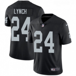 Youth Nike Oakland Raiders 24 Marshawn Lynch Elite Black Team Color NFL Jersey