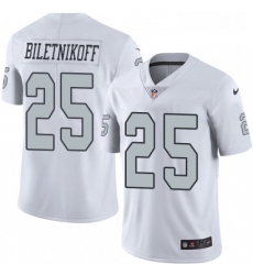 Youth Nike Oakland Raiders 25 Fred Biletnikoff Elite White Rush Vapor Untouchable NFL Jersey