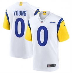Men Los Angeles Rams 0 PByron Young White Stitched Game Jersey